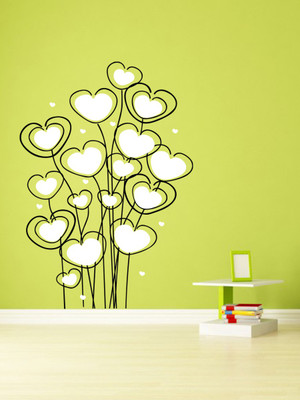 ALLURE 74 cm Heart royal tree Self Adhesive Sticker(Pack of 1)
