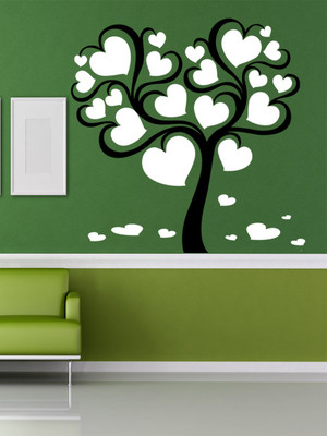 ALLURE 60 cm Heart tree Self Adhesive Sticker(Pack of 1)
