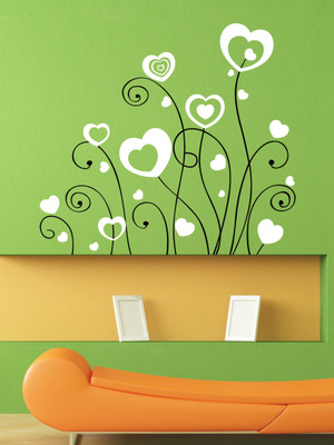 Trends on WALL 61 cm Curly Heart Self Adhesive Sticker(Pack of 1)