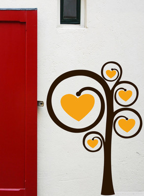 ALLURE 72 cm Heart tree Self Adhesive Sticker(Pack of 1)