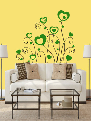 Trends on WALL 61 cm Curly Heart Self Adhesive Sticker(Pack of 1)