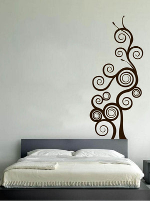 ALLURE 117 cm Curly tree Self Adhesive Sticker(Pack of 1)