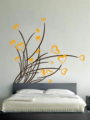 Trends on WALL 60 cm Heart Flower Self Adhesive Sticker(Pack of 1)