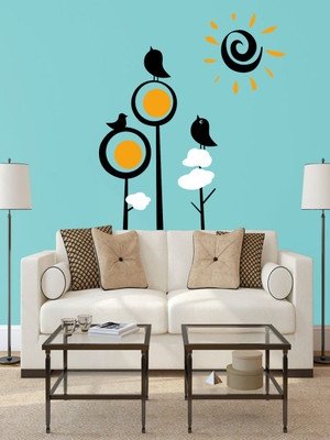 ALLURE 72 cm Sun scene Self Adhesive Sticker(Pack of 1)