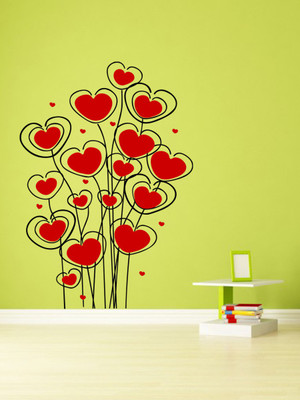 ALLURE 74 cm Heart royal tree Self Adhesive Sticker(Pack of 1)