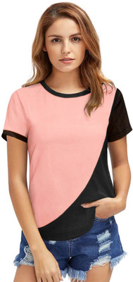 Dhruvil Impex Casual Color Block Women Pink Top