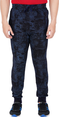 Guide Printed Men Dark Blue Track Pants