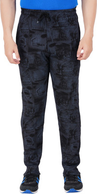 Guide Printed Men Black Track Pants