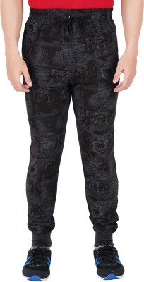 Guide Printed Men Black Track Pants