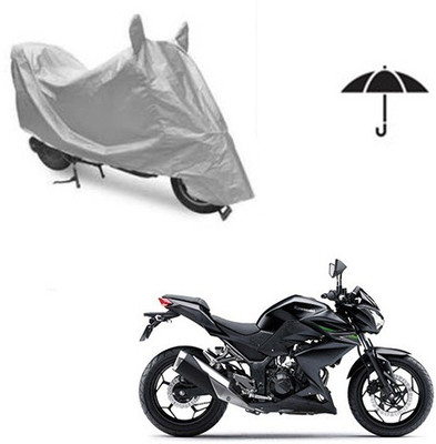 SRENTERPRISES Two Wheeler Cover for Kawasaki(Z250, Silver)
