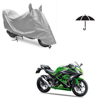 Feel heaven Waterproof Two Wheeler Cover for Kawasaki(Ninja 300, Silver)