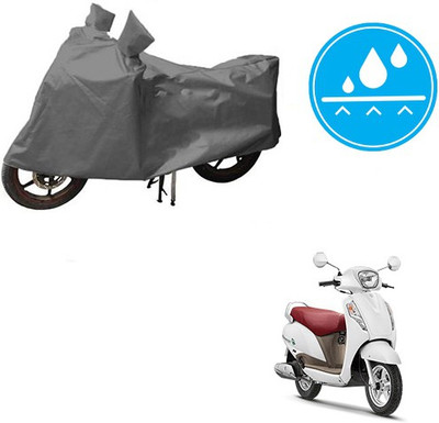 Atulit enterprises Waterproof Two Wheeler Cover for Suzuki(Access, Grey)