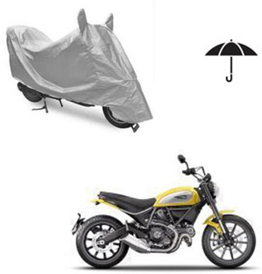 SRENTERPRISES Two Wheeler Cover for Ducati(Scrambler, Silver)