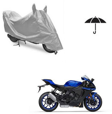 SRENTERPRISES Two Wheeler Cover for Yamaha(YZF R1, Silver)