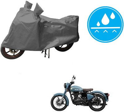HYBRIDS COLLECTION Waterproof Two Wheeler Cover for Royal Enfield(Classic 350, Grey)