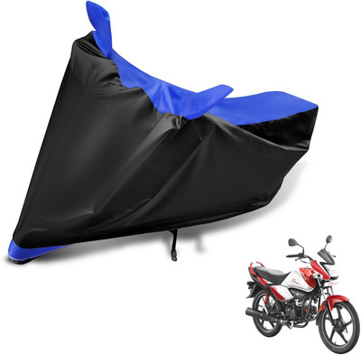 MOCKHE Two Wheeler Cover for Hero(Splendor I Smart, Black, Blue)