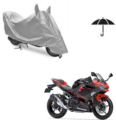 SRENTERPRISES Two Wheeler Cover for Kawasaki(Ninja 250, Silver)