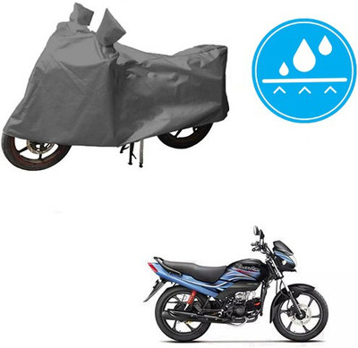 HYBRIDS COLLECTION Waterproof Two Wheeler Cover for Hero(Passion Plus, Grey)