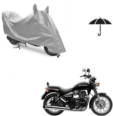 Atulit enterprises Two Wheeler Cover for Royal Enfield(Thunderbird 500, Silver)