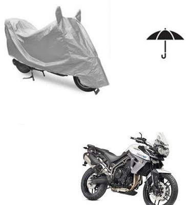 SRENTERPRISES Two Wheeler Cover for Triumph(Tiger 800 XR, Silver)