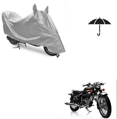 Atulit enterprises Two Wheeler Cover for Royal Enfield(Electra Delux, Silver)