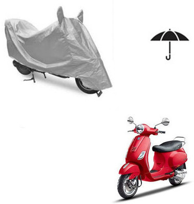 SRENTERPRISES Two Wheeler Cover for Piaggio(Vespa VXL, Silver)