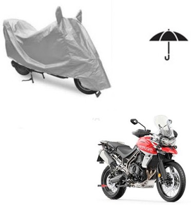 SRENTERPRISES Two Wheeler Cover for Triumph(Tiger 800 XCA, Silver)