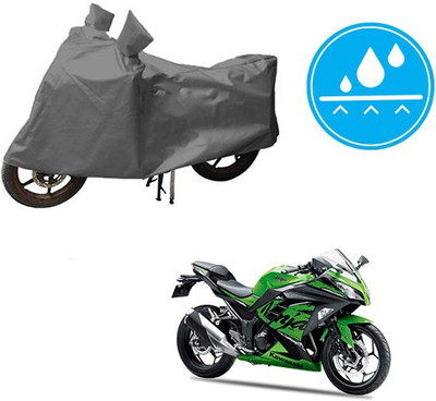 HYBRIDS COLLECTION Waterproof Two Wheeler Cover for Kawasaki(Ninja 300, Grey)
