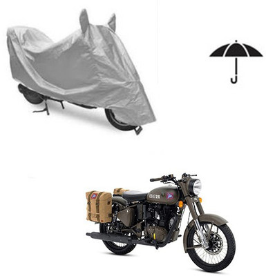 RPSENTTERPR Waterproof Two Wheeler Cover for Royal Enfield(Classic 500, Silver)