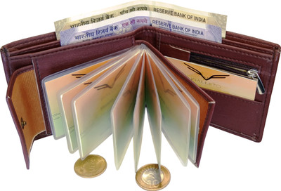 DENNY BLACQ Men Brown Artificial Leather Wallet(11 Card Slots)