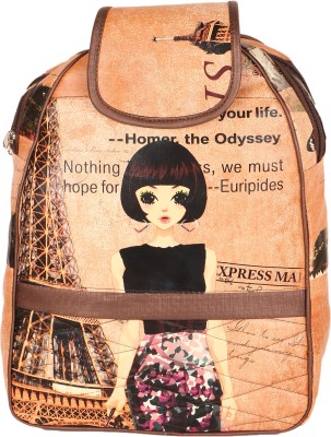 UOOU INDIA COFFEE PARIS DOLL STRAIGHT CHAIN 5 L Backpack(Brown)