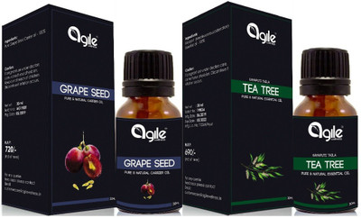 Agile Wellness Pure and Natural Grape Seed Oil 30 ml , Teatree Essential Oil 30 ml(60 ml)