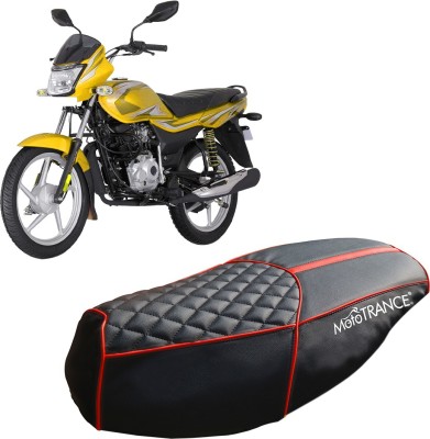 MOTOTRANCE PU Leather Designer Scooter (MTSC-303-BLRD) Single Bike Seat Cover For Bajaj Platina