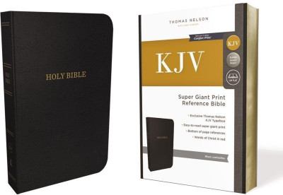 KJV Holy Bible: Super Giant Print with 43,000 Cross References, Black Leather-look, Red Letter, Comfort Print: King James Version(English, Paperback, Nelson Thomas)