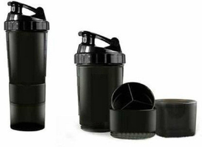 PRODEALS 500 ml Plastic Shaker(Pack of 1, Black)