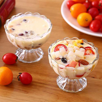 NIMIT SALES Glass Dessert Bowl Crystal Clear Dessert Bowl | Cup for Serving Ice Cream | Salad Dessert Serving Bowls | Tableware Set(Pack of 12, Clear)
