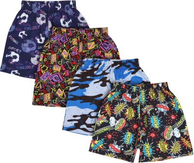 BodyCare Short For Boys Casual Printed Pure Cotton(Multicolor, Pack of 4)