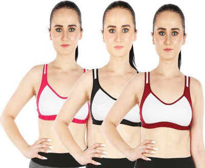BALESH B-3005_Sport Women Sports Non Padded Bra(Pink, Black, Maroon)