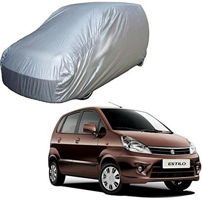 Eybae Car Cover For Maruti Suzuki Zen Estilo (Without Mirror Pockets)(Silver, Black)