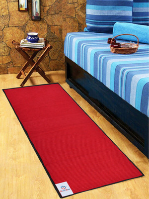 Heart Home Red Cotton Runner(2 ft,  X 5 ft, Rectangle)