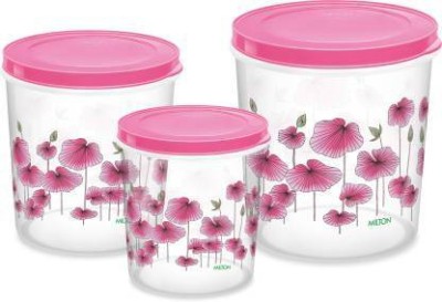 Philocaly Enterprises Plastic Grocery Container  - 225 ml(Pack of 3, Pink, White)