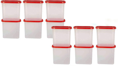 Cutting EDGE Plastic Utility Container  - 1800 ml(Pack of 12, Red, Clear)