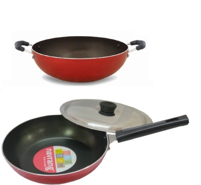NAVRANG Non-Stick Coated Cookware Set(Aluminium, PTFE (Non-stick), 3 - Piece)