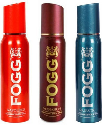 FOGG 1 Napoleon and 1 Monarch and 1 Majestic Deodorant Combo Pack of 3 Deodorant Spray  -  For Men(360 ml, Pack of 3)