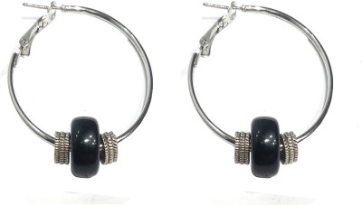 Gurjari Jewellers Gurjari Stylish Hoop Earing with Acralic and oxidised Beads Brass Hoop Earring