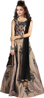Manav fashion Anarkali Gown(Brown)