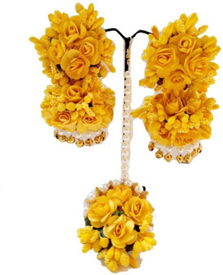 Rozec Fabric Yellow Jewellery Set(Pack of 1)