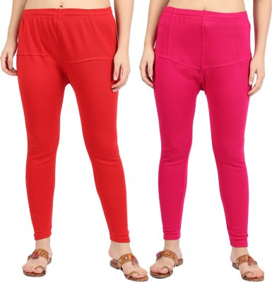 Clarita Ankle Length  Ethnic Wear Legging(Red, Pink, Solid)