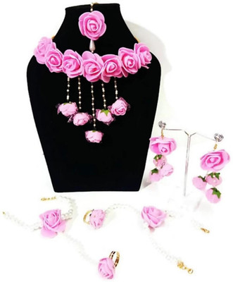 BDS CREATIONS Paper Pink Jewellery Set(Pack of 1)