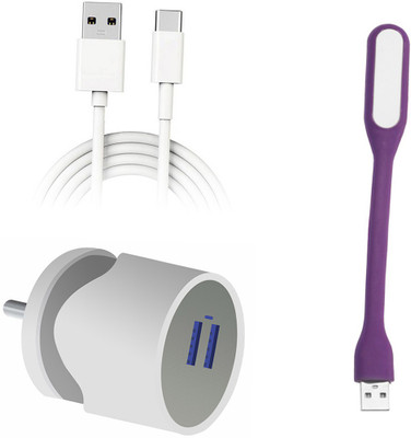DAKRON Wall Charger Accessory Combo for OPPO F17(White)